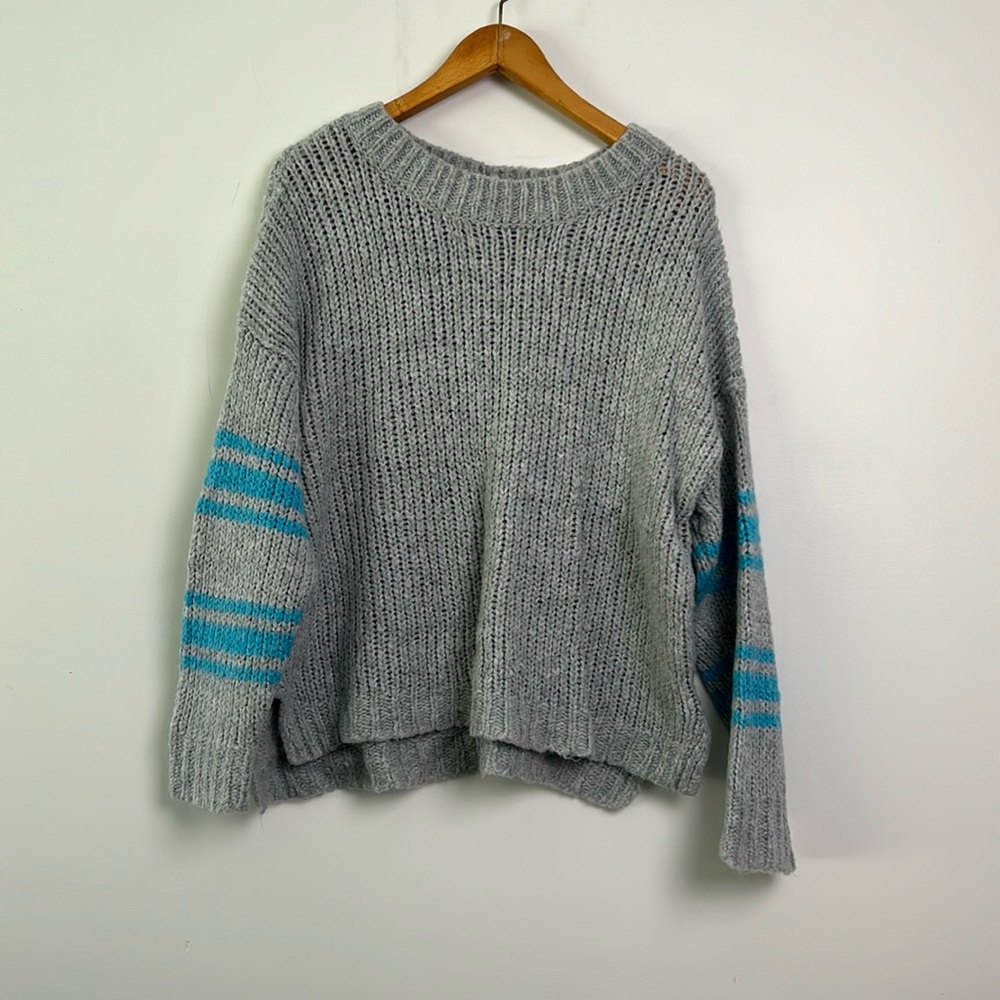 Aerie| Gray Wool-blend Oversized Chunky Knit Sweater sz M